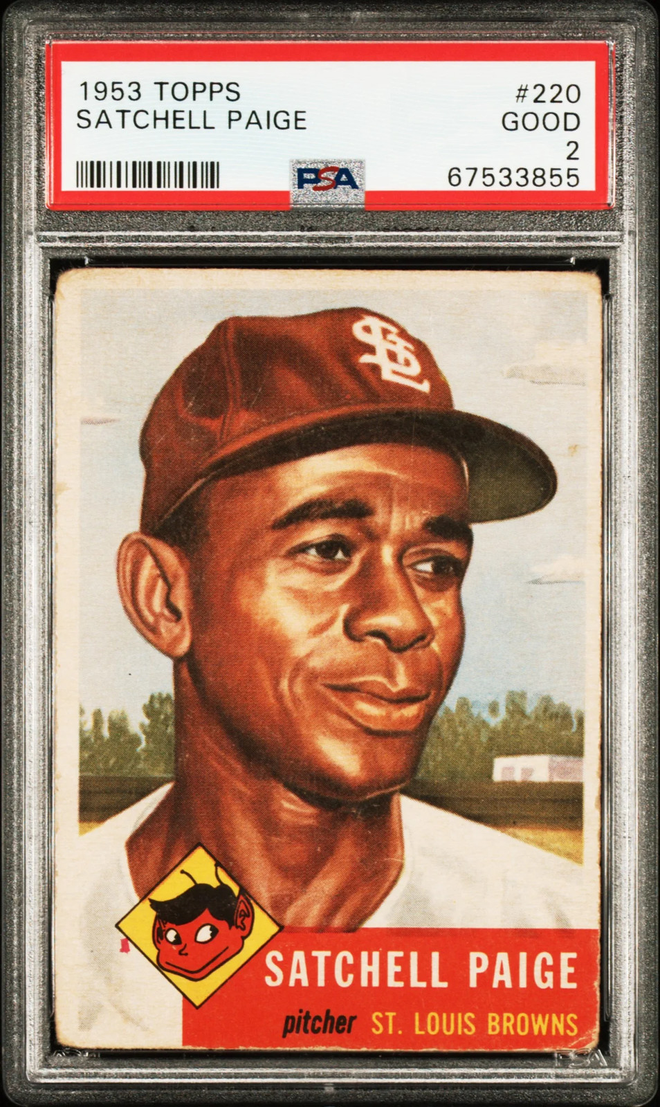 1953 Topps #220 Satchel Satchel Paige PSA 2 GD Nice Color New Label