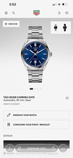 TAG Heuer Carrera Date Automatic 39mm Blue Dial Date Stainless Steel Bracelet