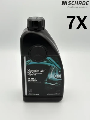 MERCEDES-BENZ 7x 1 litro olio motore originale Mercedes AMG High Performance MB 229.5 0W-40