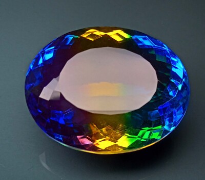Bi-Colour 86-88 Ct Oval Cut Tourmaline Natural Certified Loose Gemstone KH443