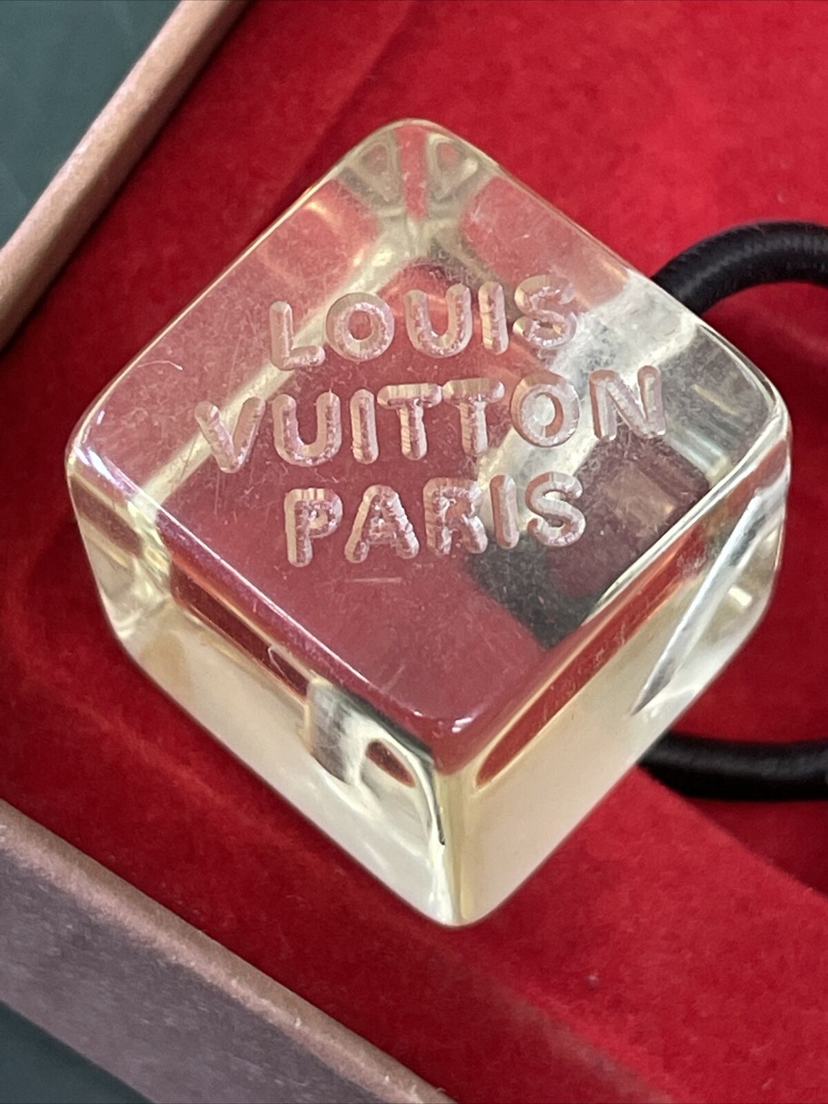 Louis Vuitton Louis Vuitton Blue & Black Logo Cube Hair Tie Accessory