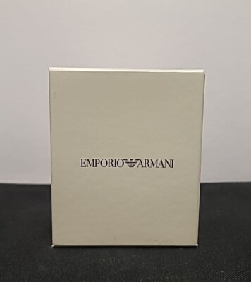 C39*EMPORIO ARMANI AR6131 BLACK LEATHER MENS CHRONOGRAPH WATCH EMPTY BOX 