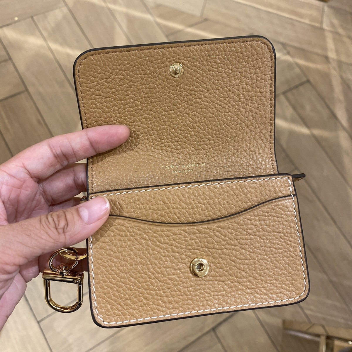 Tory Burch Thea Flap Card Case 159428 Tiramisu, $150 | eBay