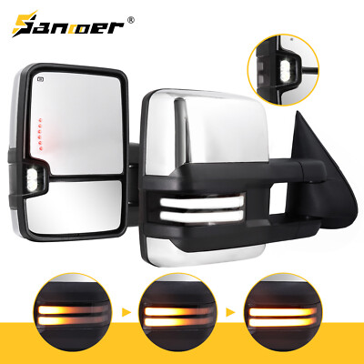 Switchback Tow Mirrors Chrome Heated for 2003-2007 Chevy Silverado GMC Sierra