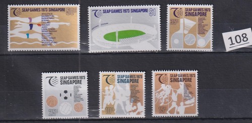 MJ SINGAPORE 1973 - MNH - SOCCER, HOCKEY, TABLE TENNIS, CYCLING, SPORTS
