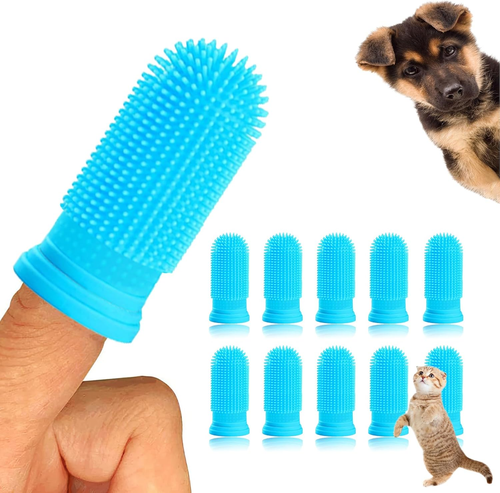 10Pcs Spazzolino per Cani, 360º Spazzolino Da Denti Del Dito Del Cane, Silicone - Foto 11 di 11
