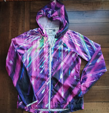 Fila Sport Womens XS Electric Purple Lightweight Windbreaker Hooded Jacket Retro