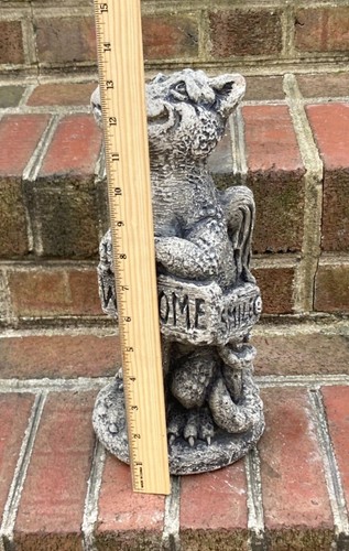 Little Darling Dragon Heavy Solid Cast Stone Welcome Garden Decor Statue - Picture 6 of 16