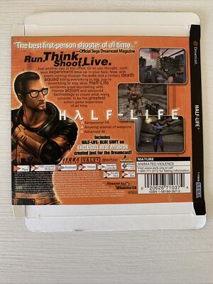 Half-Life Sega Dreamcast Game Display Box W/UPC Cancelled Promo