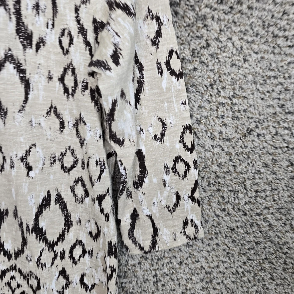 Chicos Топ женщин 0 США маленький бежевый богемное вышитый бисером v-образным вырезом футболка повседневный - Изображение 2 из 4