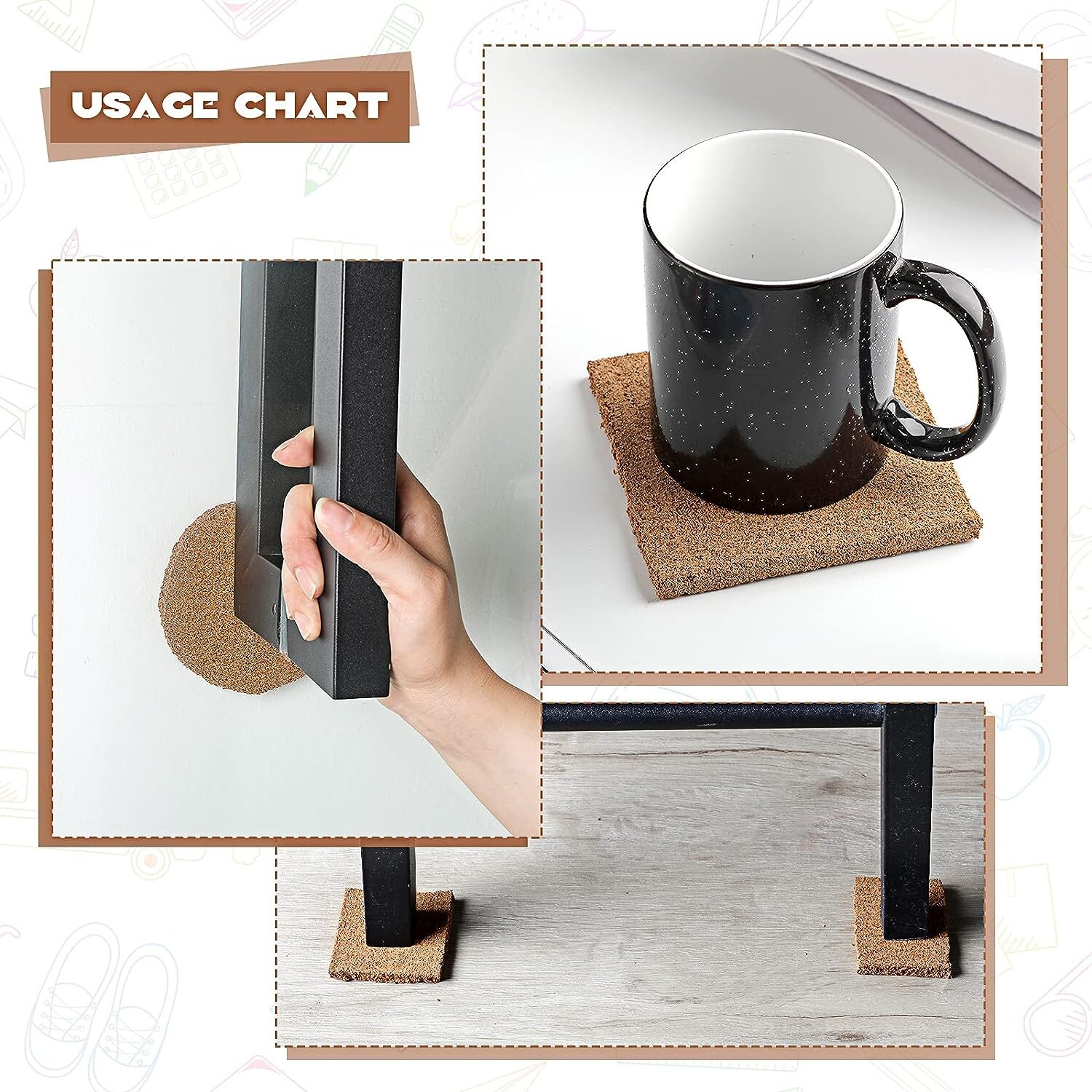 Cork Board Roll 8 mm Thick 60 x 12 Inch SelfAdhesive Cork Bulletin