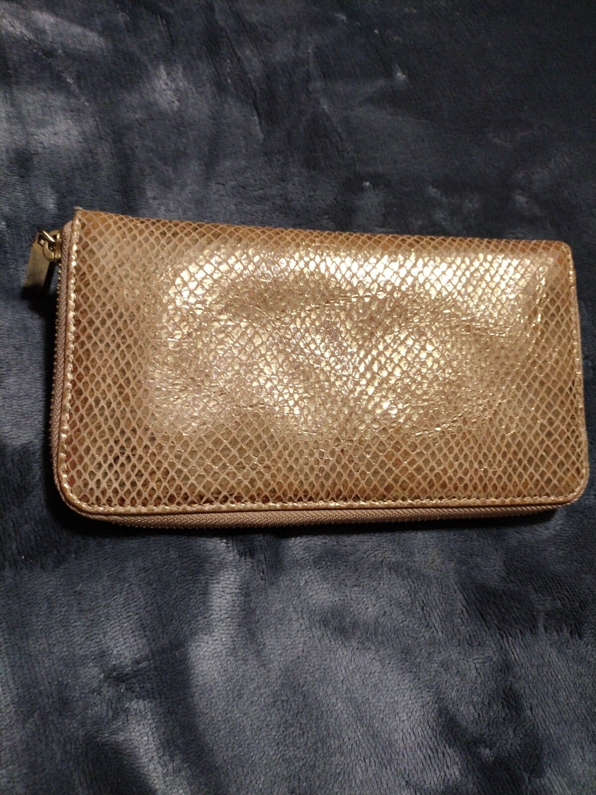 Tory Burch Gold python zip around continental wal… - image 2