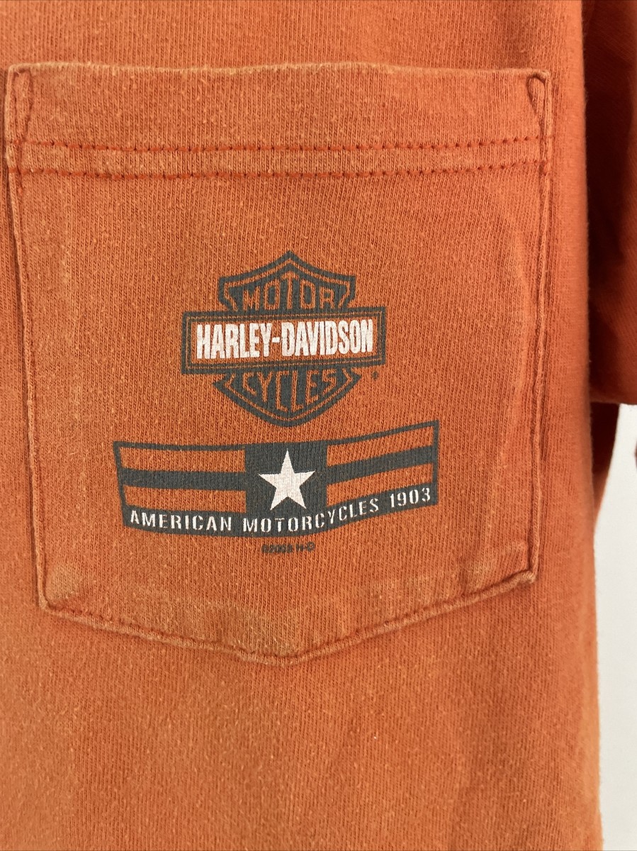 Harley Davidson Vtg Rossiter's Sarasota, FL Graphic Orange