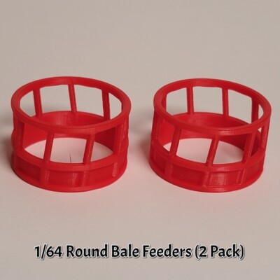 1/64 (2 Pack) Round Bale Feeders - Farm Diorama - 7/8'' Inside Diameter