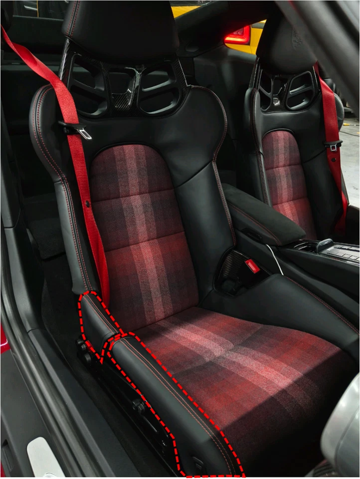 CUBIERTA PROTECTORA DE CUERO ASIENTOS DEPORTIVOS PORSCHE911 918 GT2rs GT3/GT3rs GT4rs Foto 4 de 4