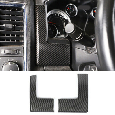 Carbon Fiber ABS Left/Right Dashboard Panel Trim Cover for Dodge RAM 1500 10-17 
