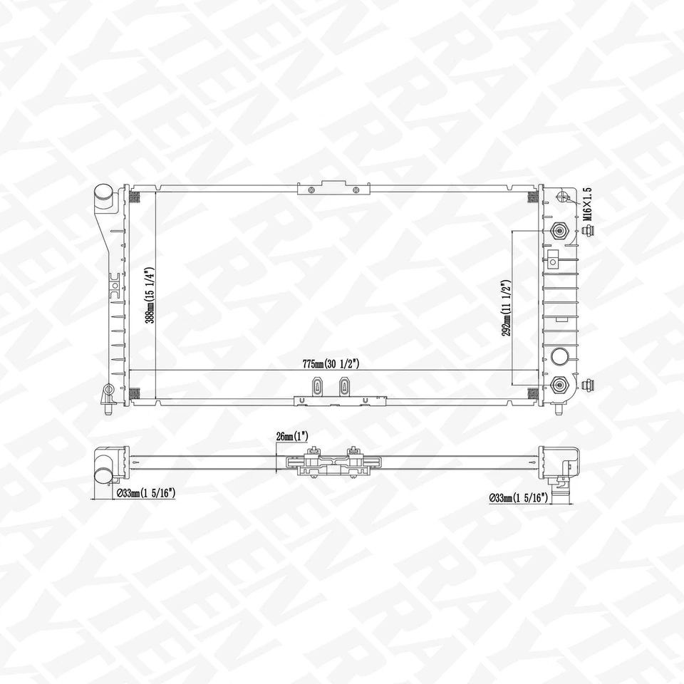 Aluminum Radiator 2421 For 1999 2000 2001-2002 Oldsmobile Intrigue 3.5L — 第 2/4 张图片