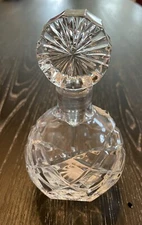 Fifth Avenue, 6” Clear Cut-Crystal Perfume Bottle W/ Dabber - Pristine