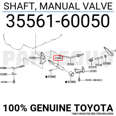 floow様 オーダー 3556160050 Genuine Toyota SHAFT, MANUAL VALVE 35561-60050 | eBay