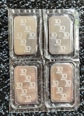 4) Johnson Matthey JM TD Bank Silver Bar 1 oz 999 Fine Silver | eBay