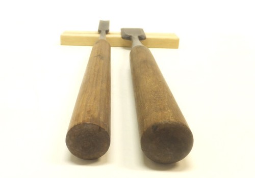 Japanese Chisel Tsuki Nomi 突き鑿 Blade Width 18mm 36mm Length 363mm 317mm 2 Set - Picture 5 of 9