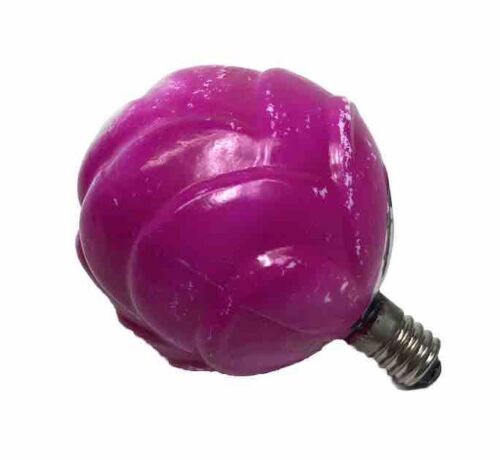 Vintage C6 Milk Glass Figural Christmas Light Bulb Pink Rose Flower Non Working - Picture 3 of 7