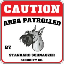 Crossing Sign Caution Area Patrolled Standard Schnauzer Dog Security Cross Xing