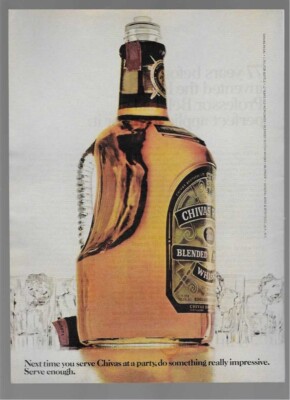 Chivas Regal Scotch Whisky ''Serve Enough'' 1978 Vintage Print Advertisement