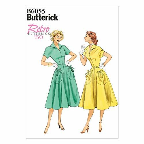 Butterick Patterns 6055A5 - Cartamodello per vestito e cintura, taglie: (r6B)