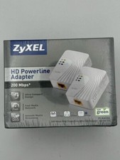 ZyXEL 200 Mbps Fast Ethernet Powerline Wall-Plug Adapter Starter Kit NEW SEALED