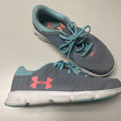 UNDER ARMOUR micro G sneaker gray/aqua Y 6.5 W8