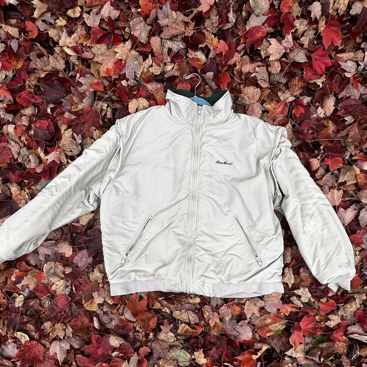 Eddie Bauer Full Zip Jacket WPL 9647 CA 00665 Mens L Beige | eBay