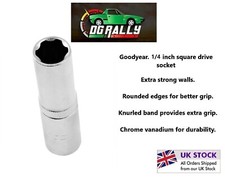 Goodyear 1/4" Drive Deep Reach Square Metric Socket 13mm Genuine Quality