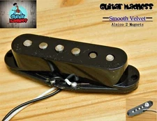 G.M. Smooth Velvet  Alnico II Neck pickup(Black) for Fender Stratocaster