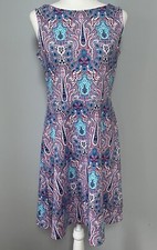 NWT Talbots Dress Size M Floral Paisley Print Fit Flare Sleeveless Knee Length