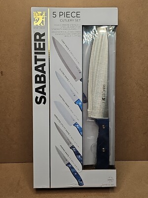 Sabatier 5 PC Cutlery Set 5274104 Knives New In Box Piece Blue New Piece Knife