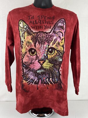 The Mountain Tie Dye Cat 9 Lives Long Sleeve Shirt Size Medium