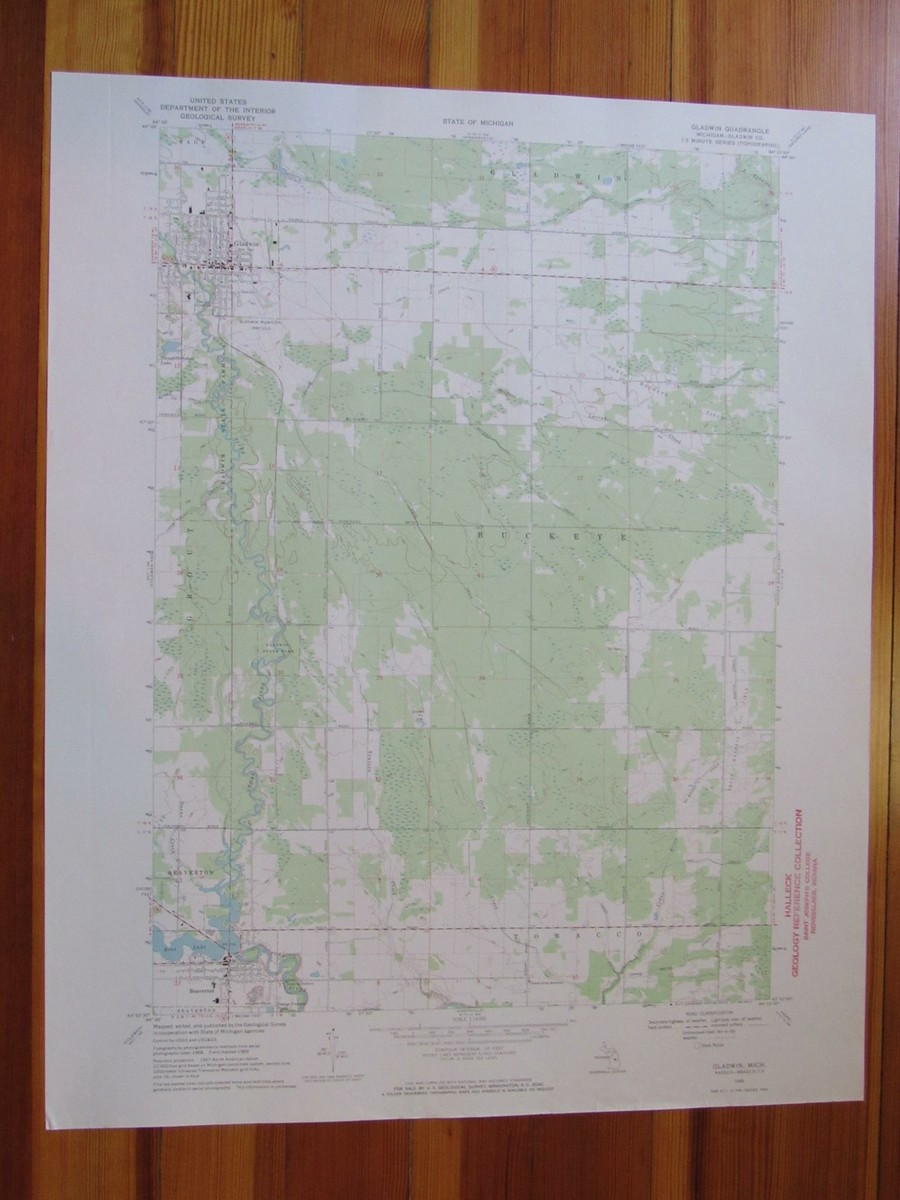 Mapa Antiguo De Gladwin, Michigan