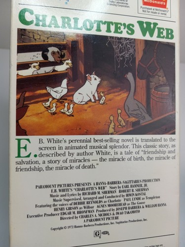 1993 McDonald's Promo Charlotte's Web (VHS Hifi Family Movie) Really Nice - Picture 9 of 10