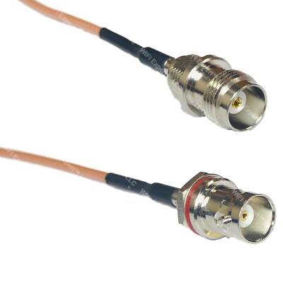 RG316 TNC FEMALE to BNC FEMALE SM BULKHEAD RF Cable Rapid-SHIP LOT