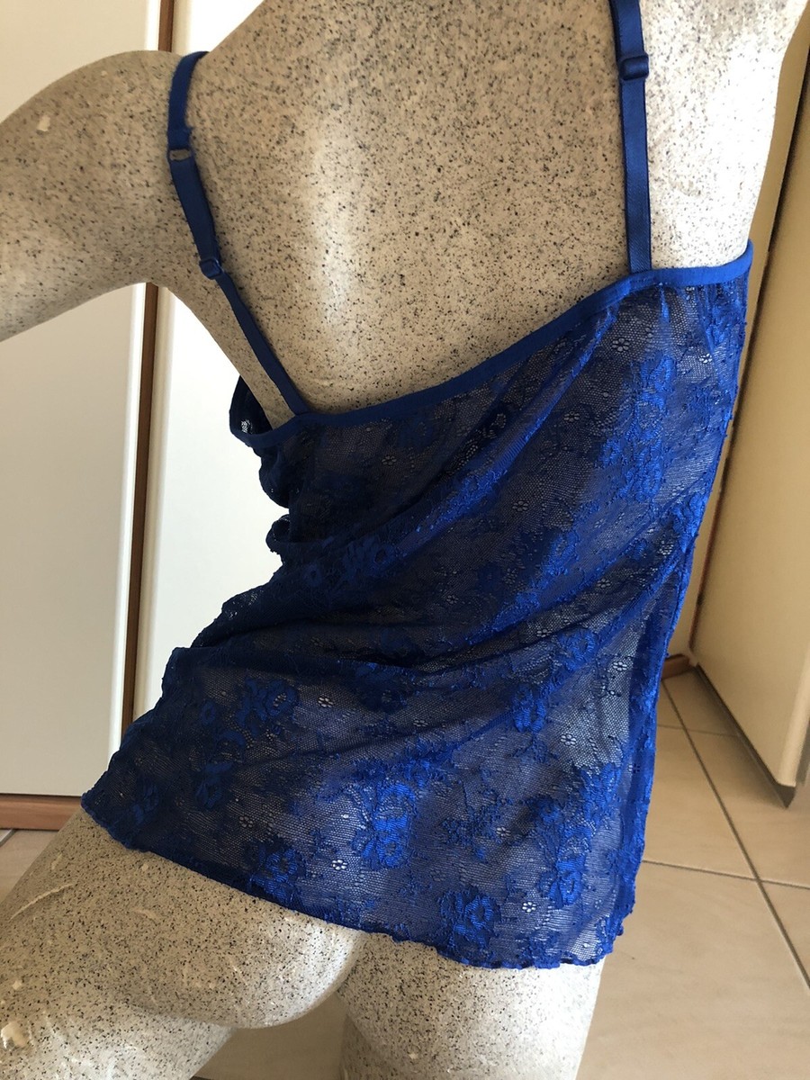 Débardeur Dentelle Cotonella Bleu électrique, Femme, Taille M, Neuf