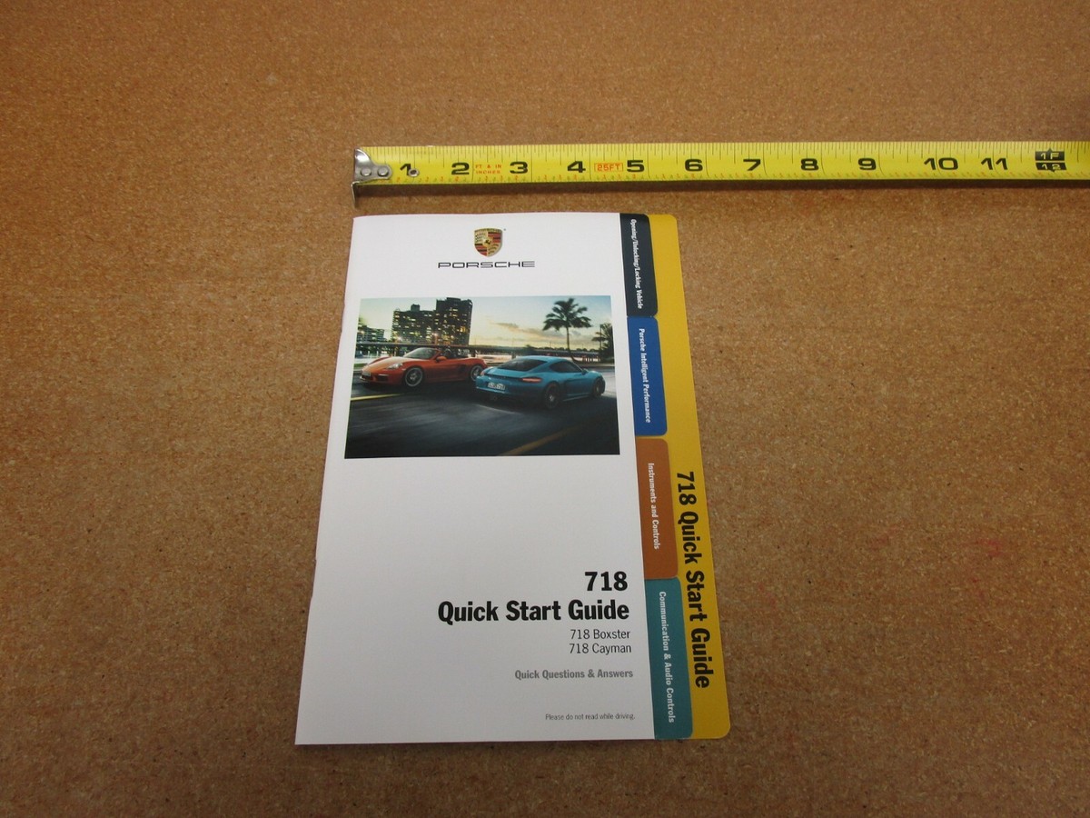 2018 Porsche 718 Boxster Cayman Quick Start guide owners manual 