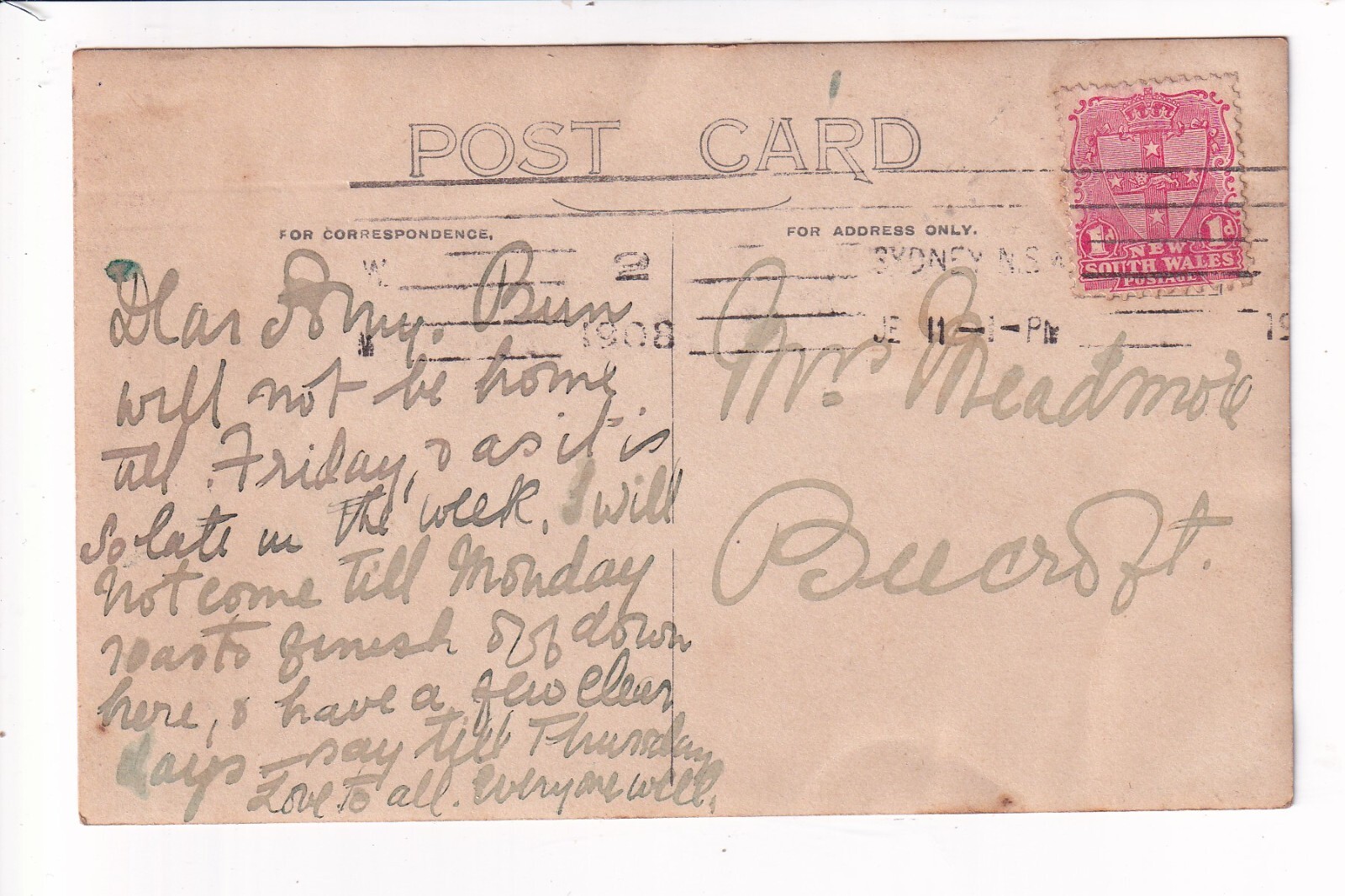 Australiana Hospital Ward RPPC c.1908