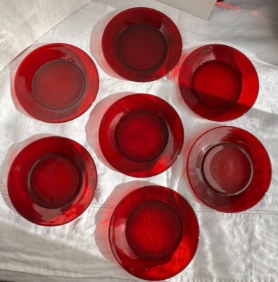 VINTAGE, 1930'S RUBY RED DEPRESSION GLASS ANCHOR HOCKING SIDE