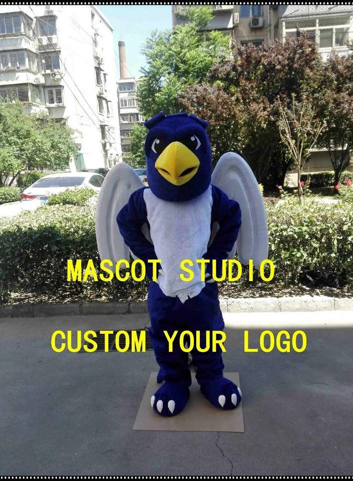 Halloween Azul Grifo Mascota Disfraz Vestido Elegante Personaje de Dibujos Anime  Foto 2 de 3