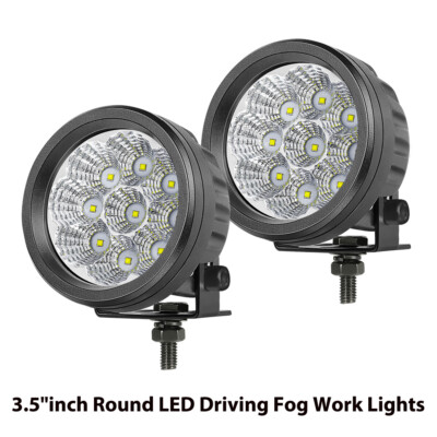 2Pc 4'' 90W LED Round Pods Driving OffRoad Work Fog Lights Truck SUV ATV 4WD 3.5''