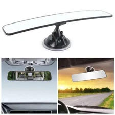 Rear View Mirror Glass Suction Cup Stick On Interior Wide Car Truck Universal