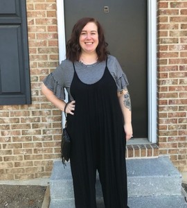 black flowy overalls