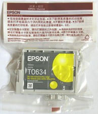 Epson Genuine T0634 Yellow Cartridge. New / Sealed.