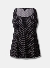 Torrid Fit And Flare Rayon Slub Sleeveless Top Black Plus 5 5X 28 #G25066